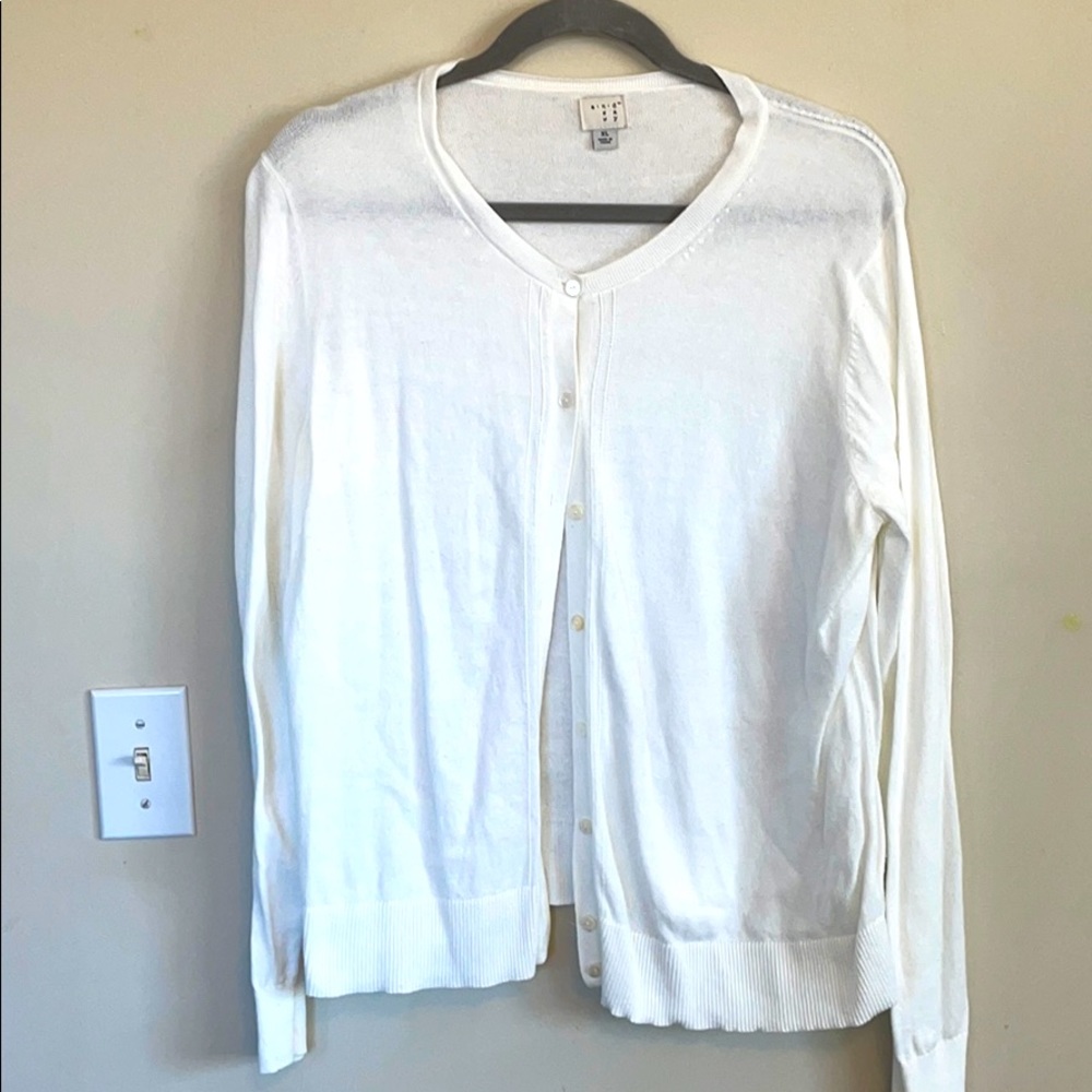 Simple white cardigan